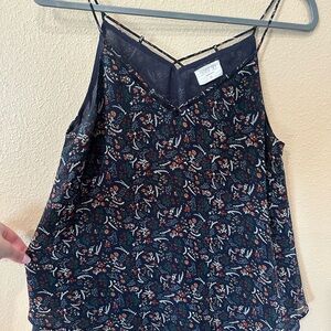 Sienna Sky Blue Patterned Flowy Camisole Top